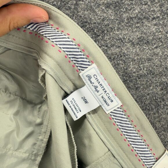 New Charter Club Dress Pants Women 24W Plus Gray Pleated High Rise Slimming - Picture 8 of 9